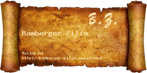 Bamberger Zilia névjegykártya